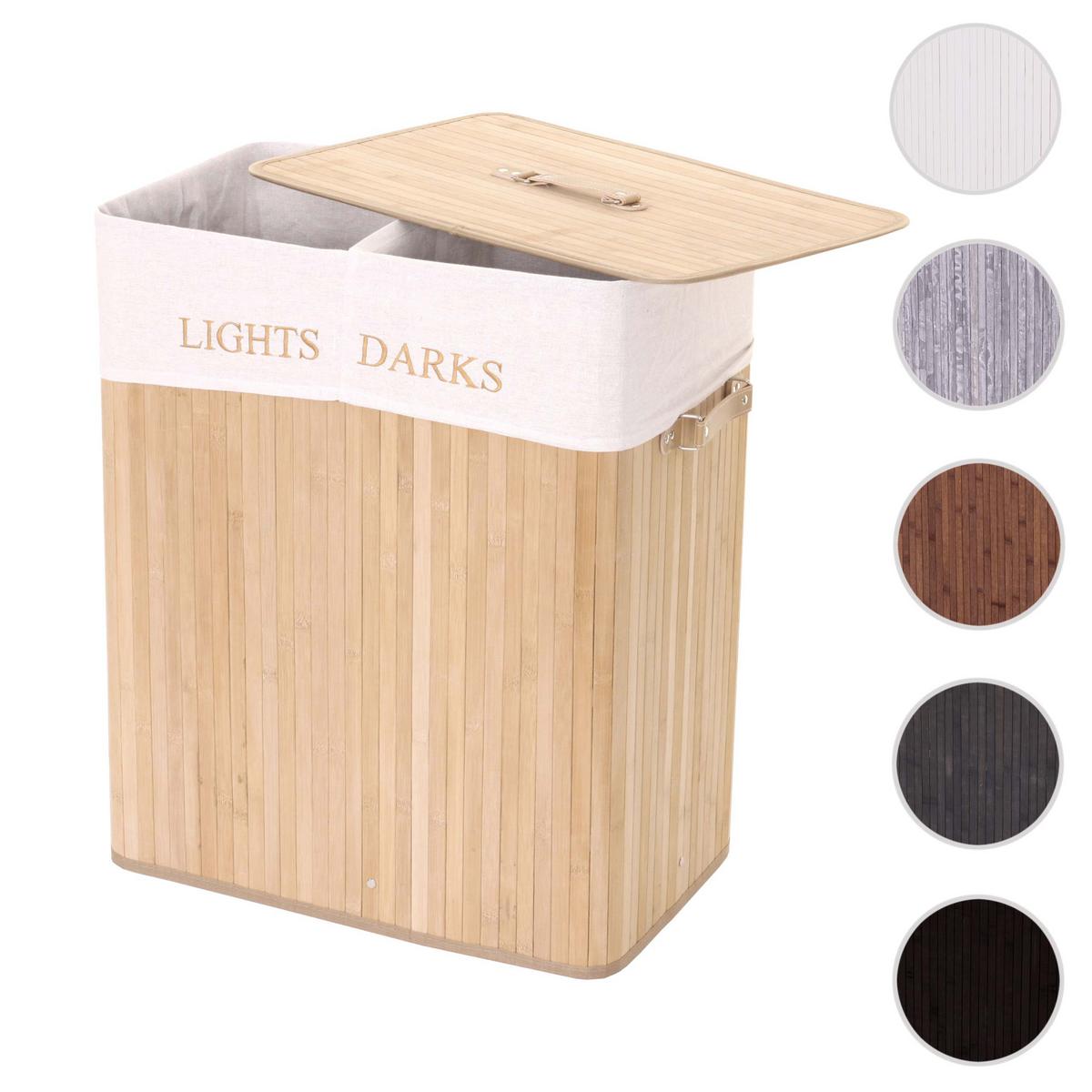 WÄSCHEKORB Buche Dekor, Cremeweiß - Buchefarben/Creme, Holz (55/63/34cm) - MCW