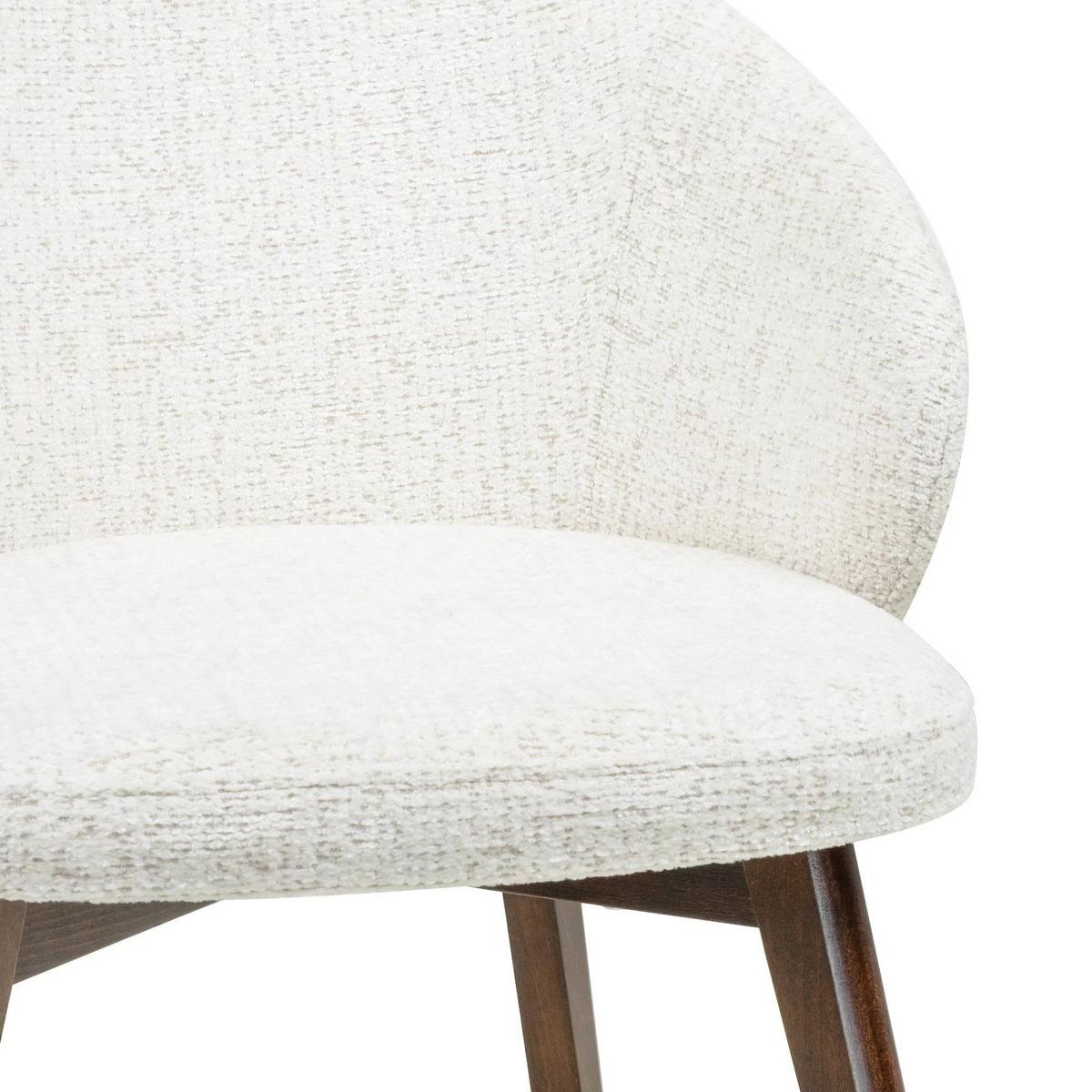 ESSZIMMERSTUHL MELIE 2er Set in Creme Chenille mit Dunkelbraunen Buchenholzbeinen 54/49/82 cm - Dunkelbraun/Creme, Holz/Textil (54/82/49cm) - WFL GROUP