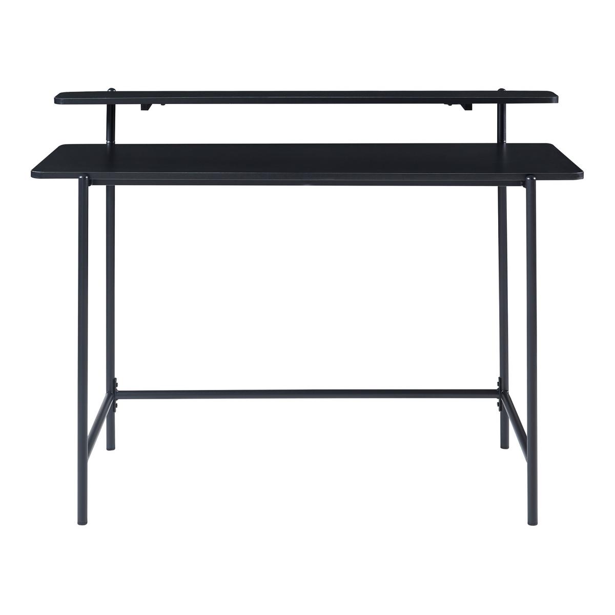 SCHREIBTISCH Samnanger - Schwarz, Holzwerkstoff/Metall (55/120/88cm) - [en.casa]