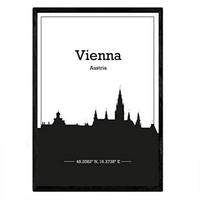 POSTER Wien Skyline A3 Rahmenlos - Klar, Papier (29.7/5/42cm) - Nacnic
