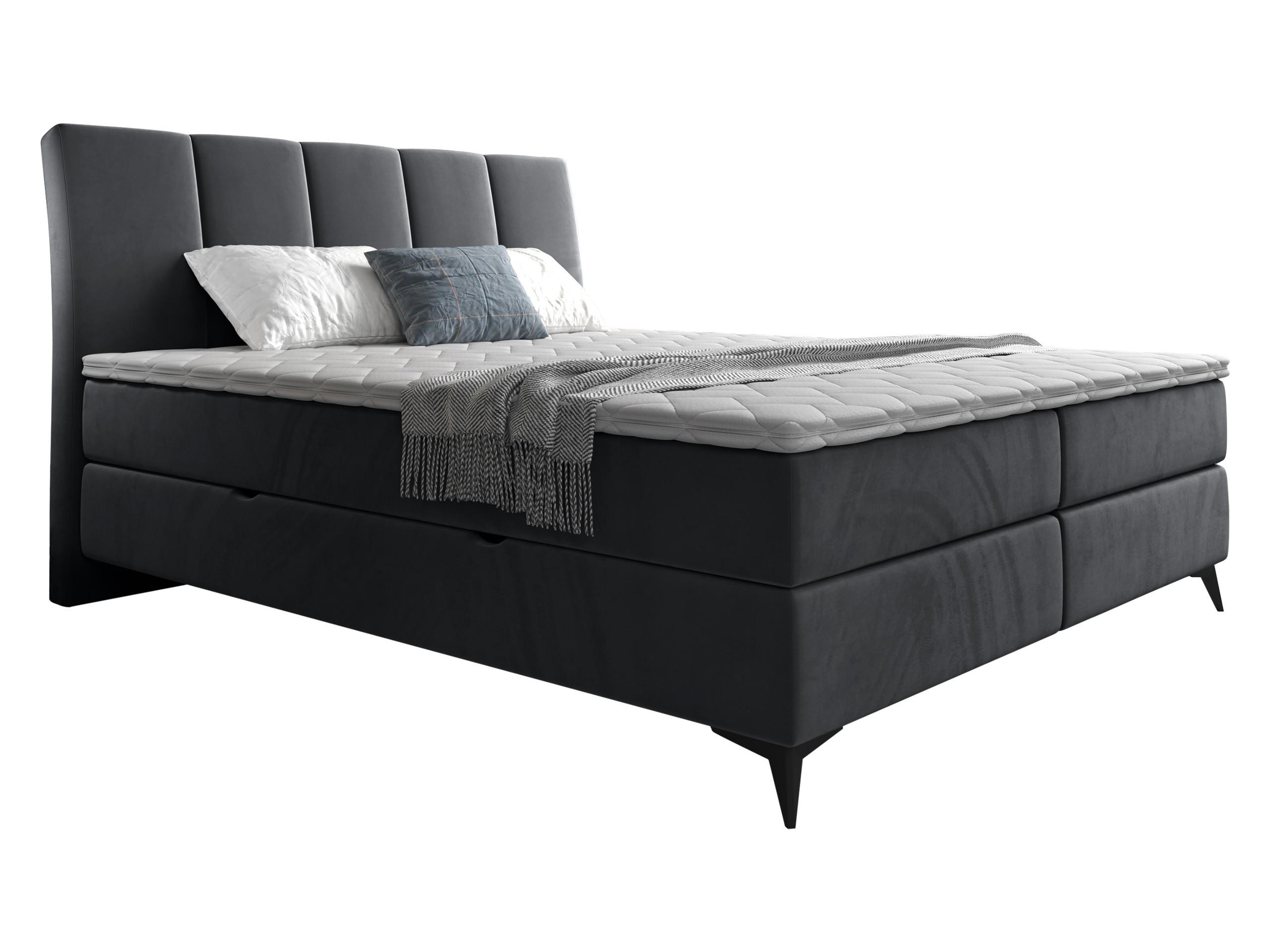 BOXBETT Forever - H3 - Schwarz/Grau, Holz/Textil (160/200cm) - MIRJAN24