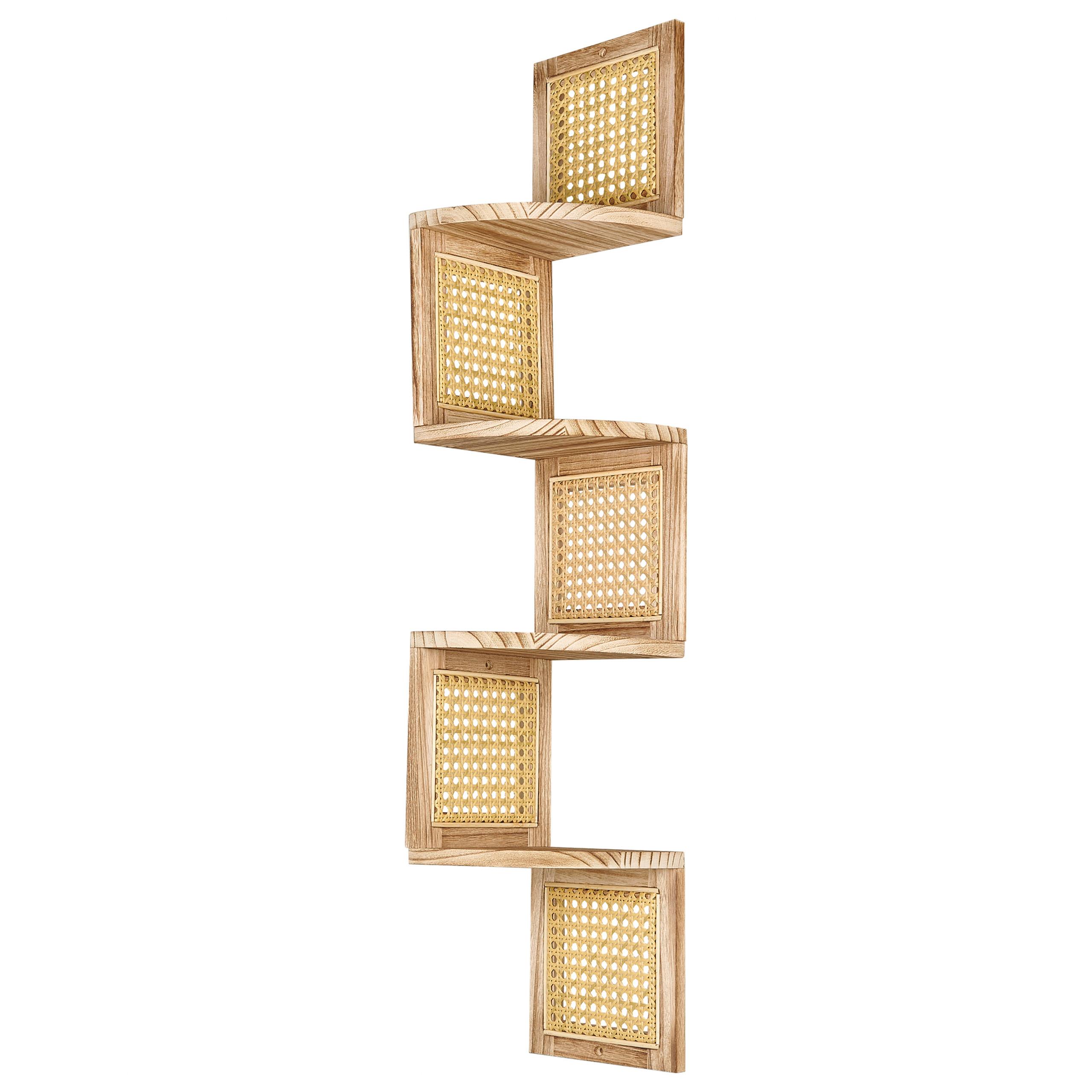 REGAL mit 4 Ebenen Hellbraun Alder - Hellbraun, Holz (19/101/19cm) - Beliani