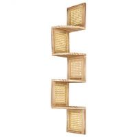 REGAL mit 4 Ebenen Hellbraun Alder - Hellbraun, Holz (19/101/19cm) - Beliani