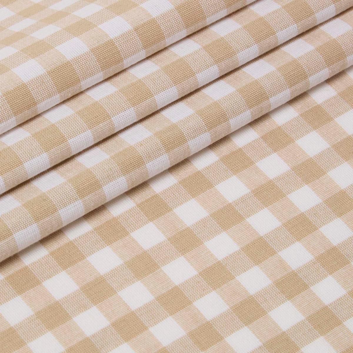 BAUMWOLLSTOFF Meterware Vichy-Karo beige-weiß, 150 cm - Beige, Textil (150/100cm) - Homescapes