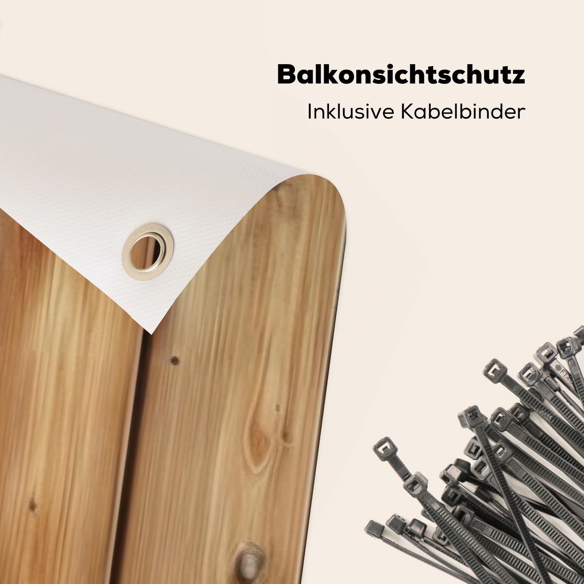 BALKON-SICHTSCHUTZ Holz - Regale - Braun Witterungsbeständig 300x75 cm - Buchefarben, Kunststoff (300/75cm) - MuchoWow