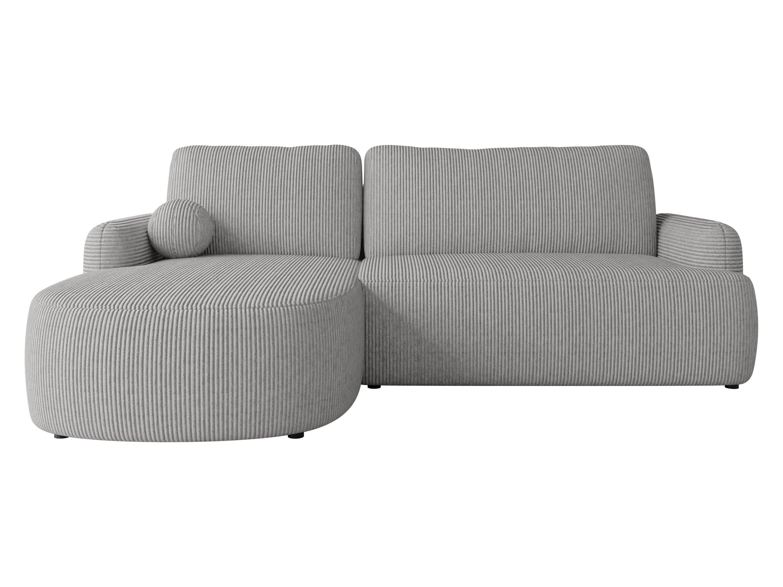 ECKSOFA Loridu Cord, Seite: Links - Schwarz/Grau, Holz/Kunststoff (250/174cm) - MIRJAN24