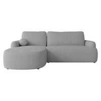 ECKSOFA Loridu Cord, Seite: Links - Schwarz/Grau, Holz/Kunststoff (250/174cm) - MIRJAN24