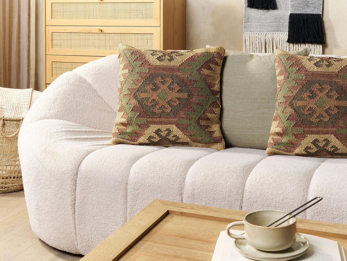 DEKOKISSEN 2er-Set Bunt 45/45 cm Cumbum - Multicolor, Naturmaterialien (45/45cm) - Beliani