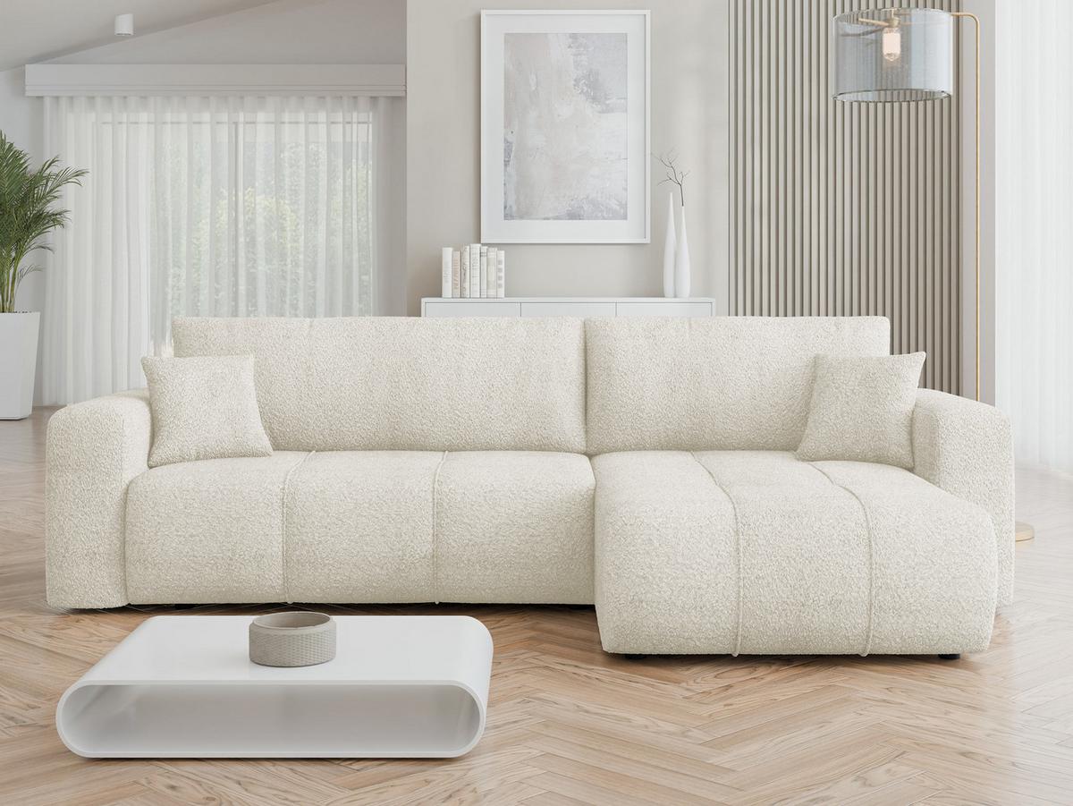 ECKSOFA Furyn Maxi Boucle - Schwarz/Naturfarben, Holzwerkstoff/Kunststoff (274/145cm) - MIRJAN24