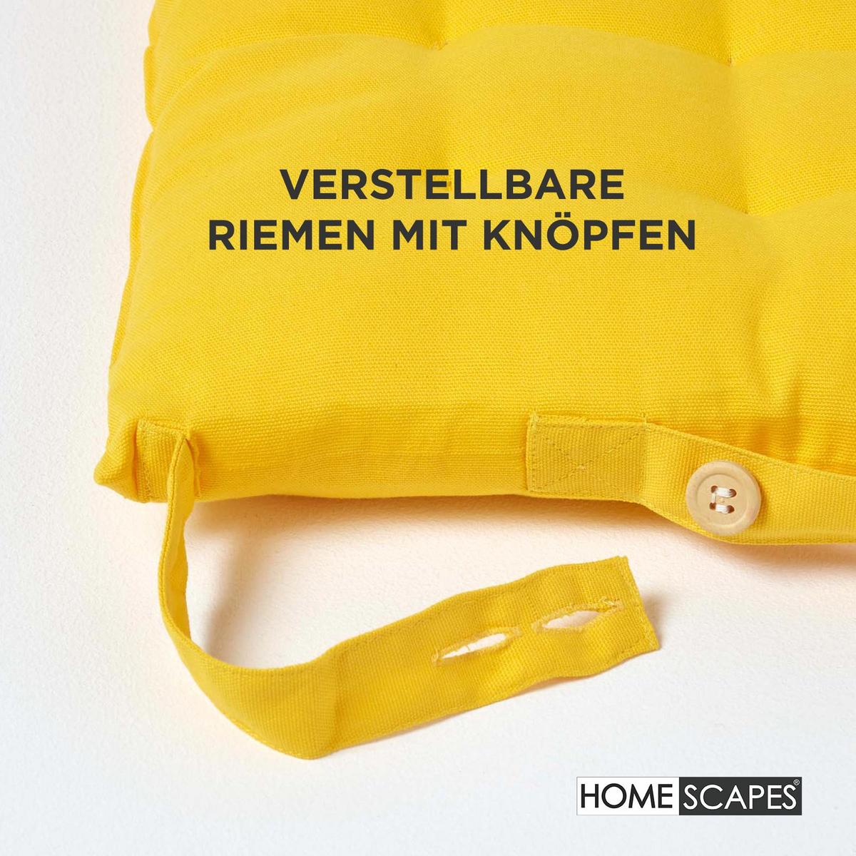 STUHLKISSEN 4er-Set gelb 40/40/6,5 cm - Gelb, Textil (40/40/6.5cm) - Homescapes