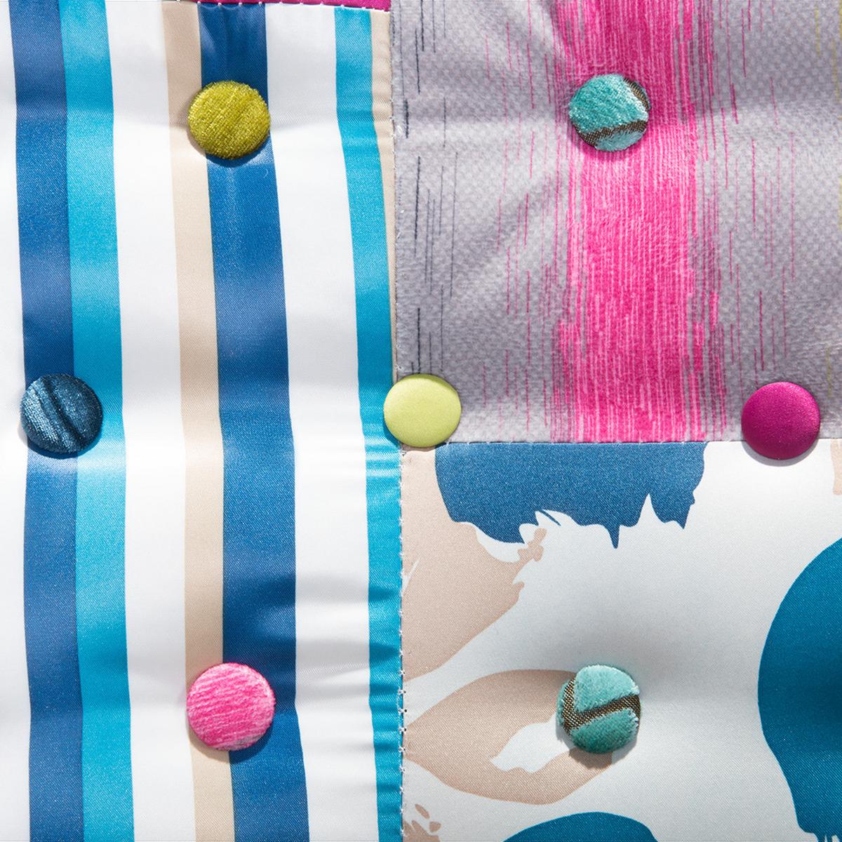 SESSEL Polsterbezug Bunt Mandal - Multicolor, Holz/Textil (59/86/57cm) - Beliani