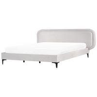 BETT mit Lattenrost 180/200 cm Hellgrau Suzette - Hellgrau, Textil (180/200cm) - Beliani