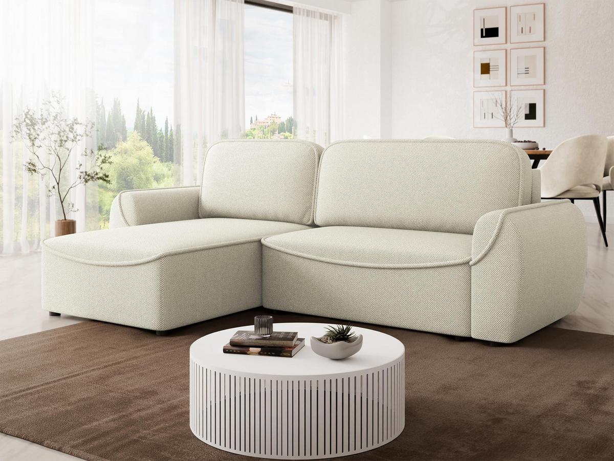 ECKSOFA Loom - Creme/Schwarz, Holz/Kunststoff (261/175cm) - MIRJAN24