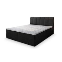 BOXBETT CEVANO 180x200 cm mit Matratze und Topper - Schwarz - Schwarz, Holz (180/200cm) - MASSENO