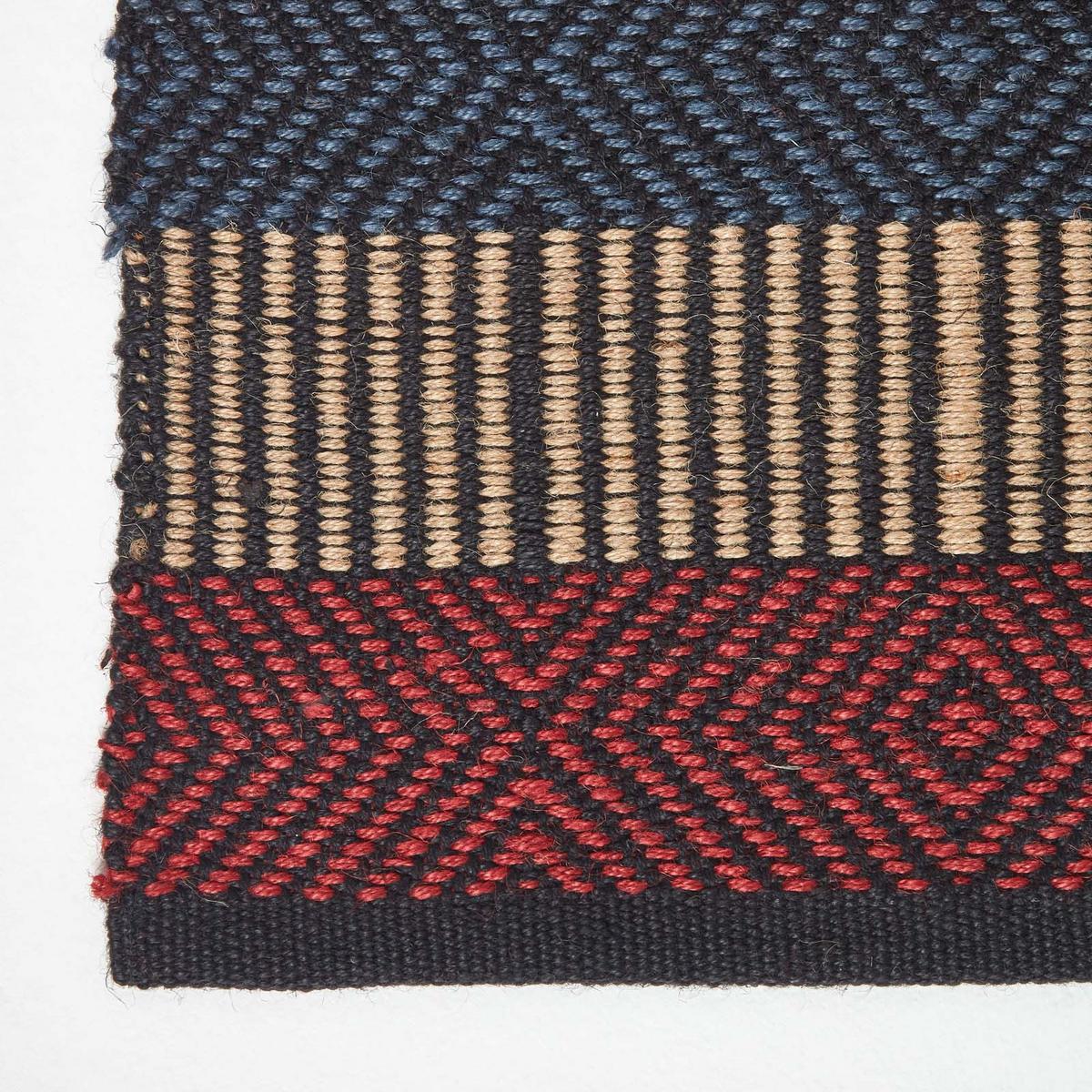 JUTETEPPICH-LÄUFER Streifen-Muster 66/200 cm - Blau/Rot, Naturmaterialien (66/200cm) - Homescapes