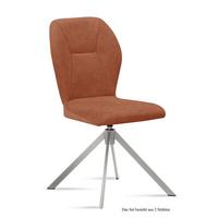 ESSZIMMERSTUHL drehbar (2er-Set) Deandra 51x92x60 Edelstahl/Cognac - Edelstahlfarben/Cognac, Kunststoff (60/92/51cm) - 58aufmkessel