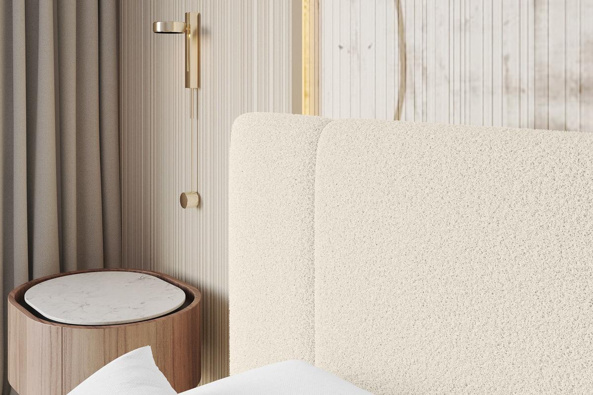 POLSTERBETT mit Bettkasten, Fußteil und Lattenrost, Bett mit Matratze H3/H4 - TEVO-Z 140x200 Beige - Champagner, Holzwerkstoff/Textil (140/200cm) - ALTDECOR
