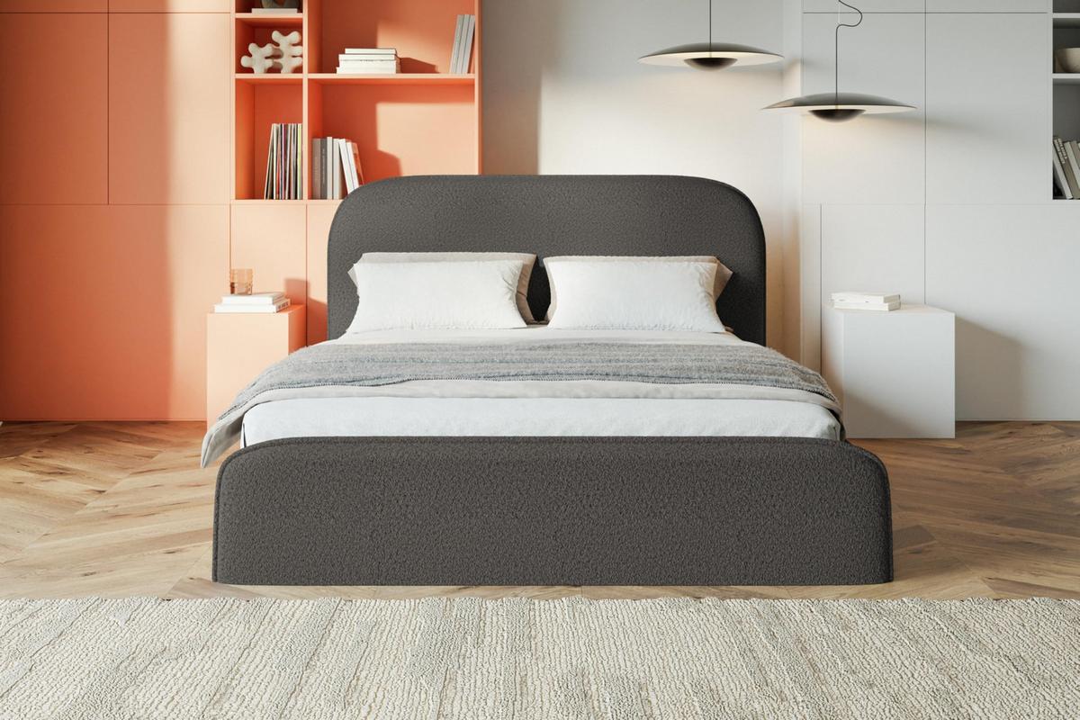 BETT 120x200 - Polsterbett mit Bettkasten und Holzrahmen - Modern Betten - Kuscheliger Catch-Me-Stoff - Kollektion Vienna - Grau - Grau, Holz/Textil (120/200cm) - Alpi-Möbel
