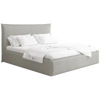 POLSTERBETT Pillow mit Bettkasten, Metall-Lattenrost und hohem Kopfteil - Hellgrau Bouclé 120x200 cm - Birkefarben/Hellgrau, Holz/Kunststoff (120/200cm) - WFL GROUP