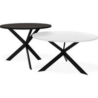 COUCHTISCH-SET Lev 2er-Set rund, Weiß - Schwarz 75/36, 58/42 - Multicolor/Schwarz, Holzwerkstoff/Metall (75/75/42cm) - WFL GROUP