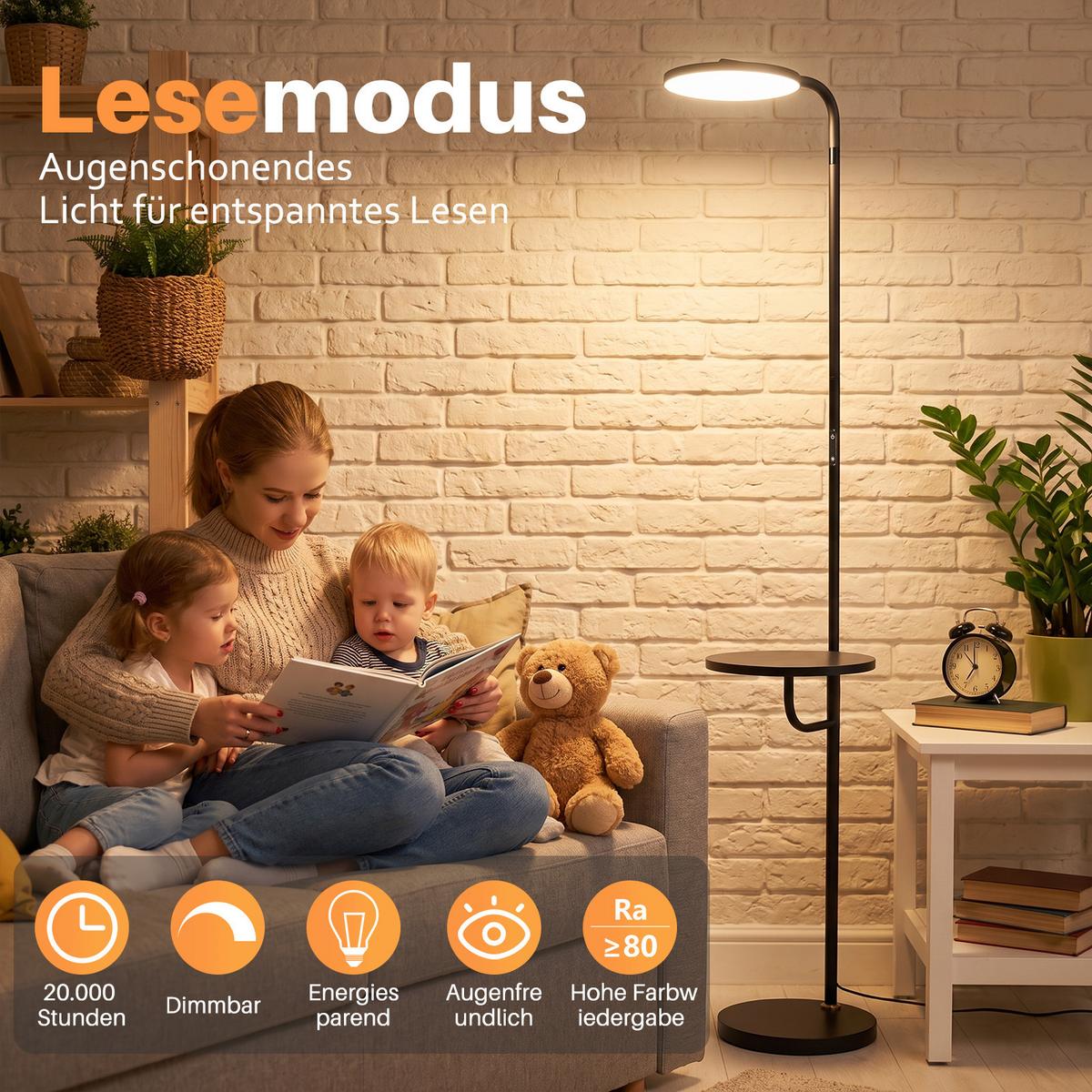 LED STEHLAMPE Evvin 34/28/174 cm - Schwarz, Kunststoff/Metall (34/28/174cm) - ZMH