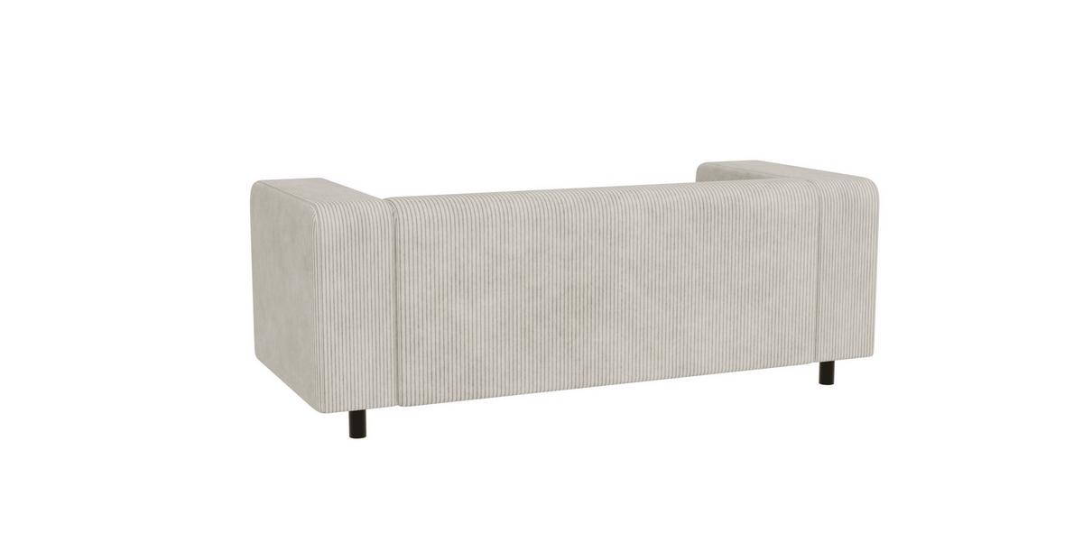 2-SITZER-SOFA Tove Beige Cord - Beige/Schwarz, Holz/Kunststoff (151/65/80cm) - S-Style Möbel
