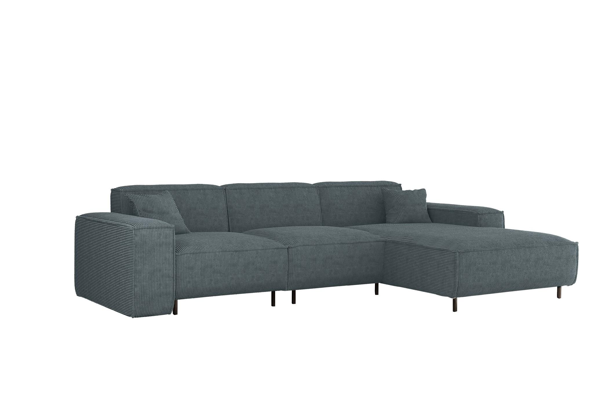 ECKSOFA Gloria In Scala - Blau, Holzwerkstoff/Textil (266/165cm) - Fun Möbel
