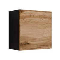 HÄNGEVITRINE Quadrat Vigo - Eiche Wotan/Schwarz, Holzwerkstoff (50/50/30cm) - MIRJAN24