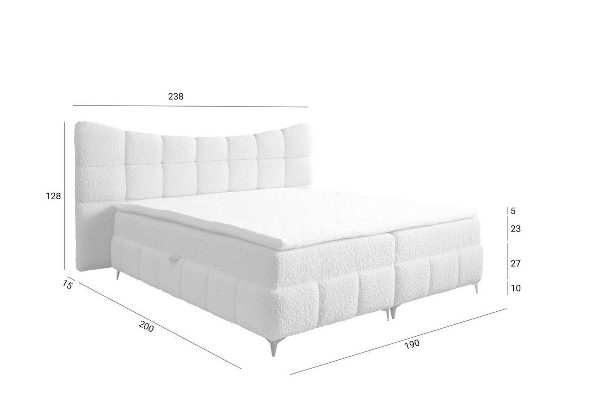 BOXBETT Nova In Rolf - Grau, Holzwerkstoff/Textil (180/200cm) - Fun Möbel
