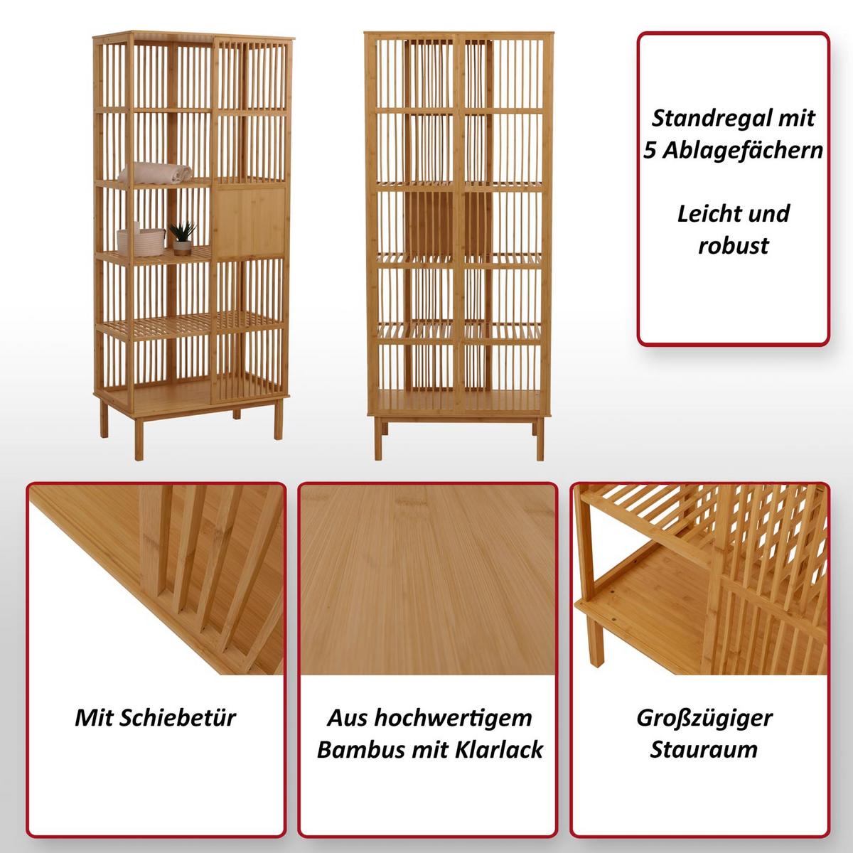 STANDREGAL Braun - Braun, Holz (80/186/45cm) - MCW