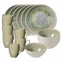 FRÜHSTÜCKS-SET Cecina Jade 18-tlg. - Beige/Grün, Keramik (2/2/2cm) - Ritzenhoff Breker