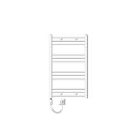 BADHEIZKÖRPER elektrisch Sahara 600x800 mm Weiß gebogen mit Heizstab 600W - Weiß, Metall (3/80/60cm) - LuxeBath