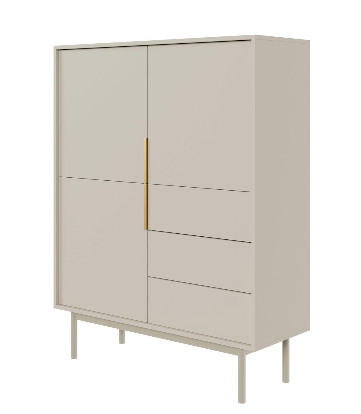 HIGHBOARD Viviaro Graubeige 104 cm - Kaschmir/Greige, Holz/Holzwerkstoff (104/134/39cm) - Selsey