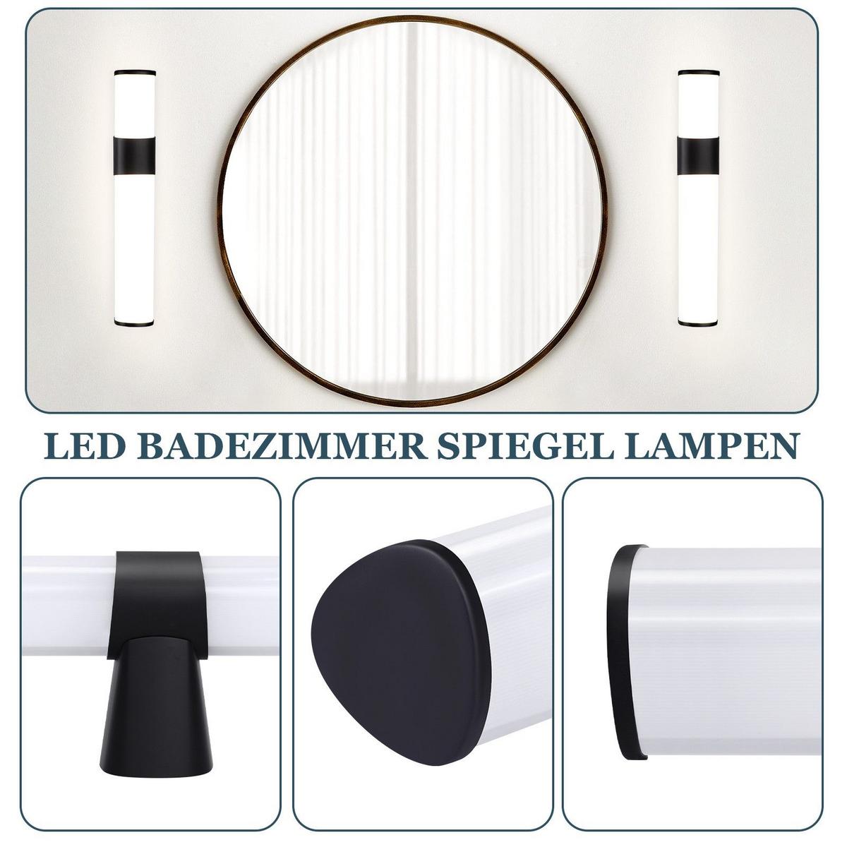 SPIEGELLEUCHTE WIESBADEN(1ER-SET) 30/6.8/12.8 CM - Schwarz, Kunststoff (30/6.8/12.8cm) - Nettlife