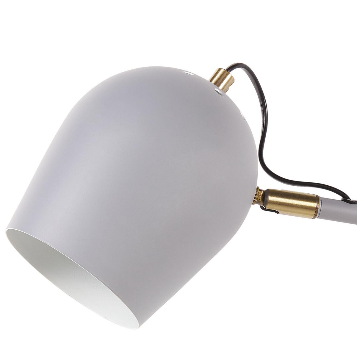 WANDLAMPE Grau/Weiß/Messing Estrella - Messingfarben/Weiß, Metall (13/56/54cm) - Beliani