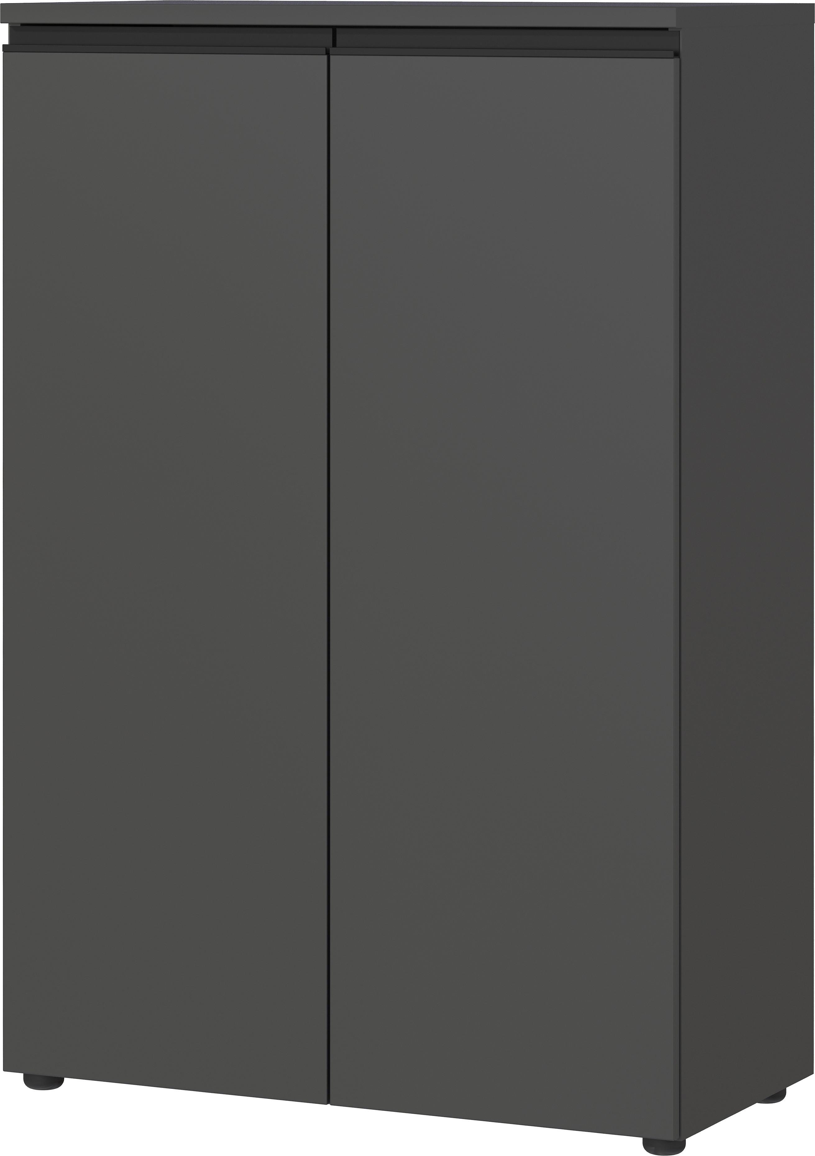 AKTENSCHRANK 2-türig Soft-Close, 3 Ordnerhöhen 81x120x40 cm Graphit - Schwarz, Holzwerkstoff (81/120/40cm) - KADIMA DESIGN