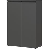AKTENSCHRANK 2-türig Soft-Close, 3 Ordnerhöhen 81x120x40 cm Graphit - Schwarz, Holzwerkstoff (81/120/40cm) - KADIMA DESIGN