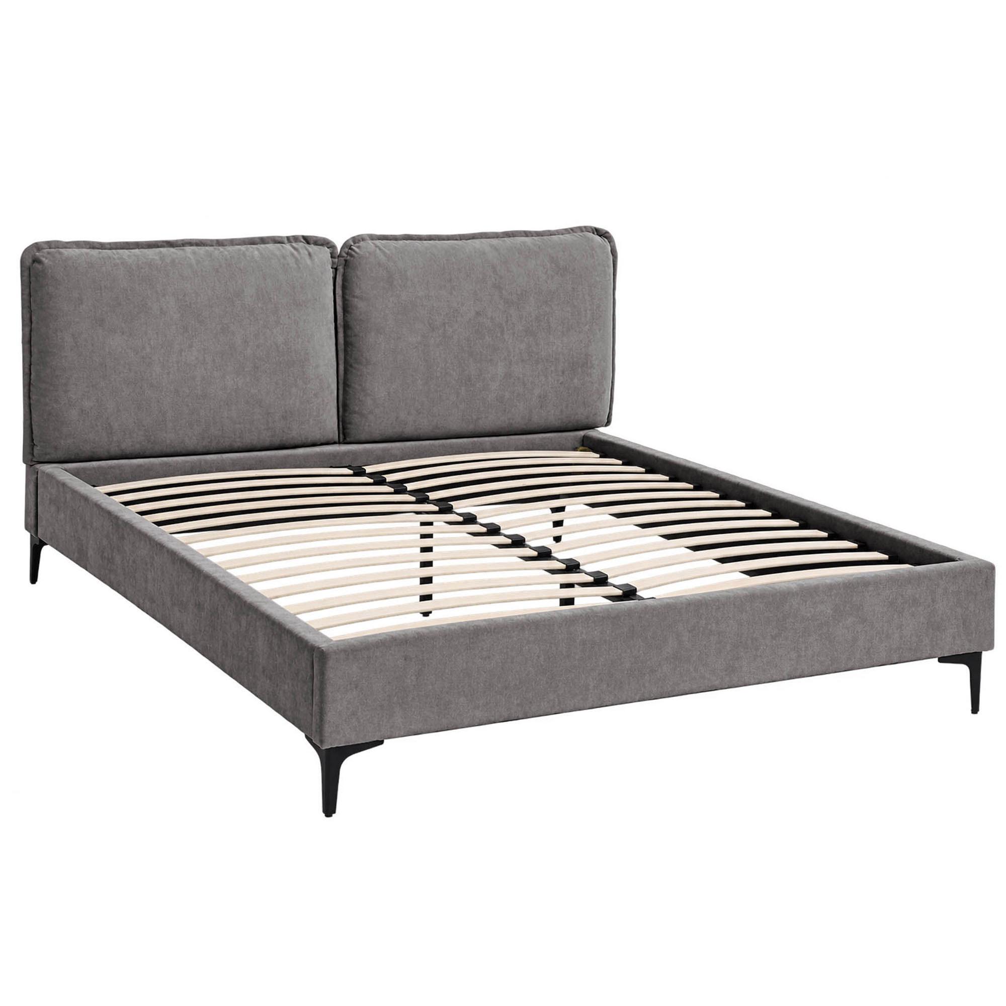 POLSTERBETT Sombra, Doppelbett 160x200 cm ohne Matratze, Chenille-Stoff, Dunkelgrau - Dunkelgrau, Metall (160/200cm) - Beautysofa