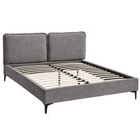POLSTERBETT Sombra, Doppelbett 160x200 cm ohne Matratze, Chenille-Stoff, Dunkelgrau - Dunkelgrau, Metall (160/200cm) - Beautysofa