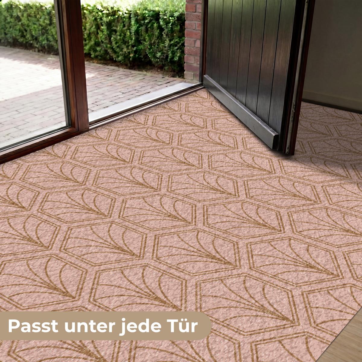 FUSSMATTE Lachsrosa - Muster - Geometrisch Schmutzfangmatte 180x120 cm - Altrosa, Kunststoff (180/0.4cm) - MuchoWow