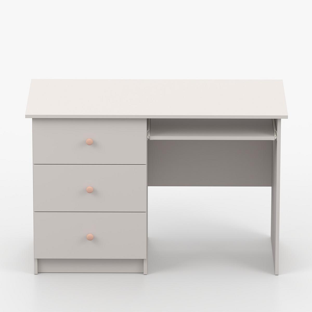 SCHREIBTISCH OLAF I 115/77/53cm Kaschmir, Griff Rosa - Kaschmir/Rosa, Holzwerkstoff/Metall (115/77/53cm) - imoebel24