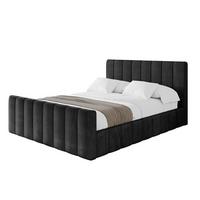 POLSTERBETT mit Bettkasten, Fußteil und Lattenrost, Boxbett ohne Matratze - FINO-Z 180x200 Schwarz - Schwarz, Holzwerkstoff/Textil (180/200cm) - ALTDECOR