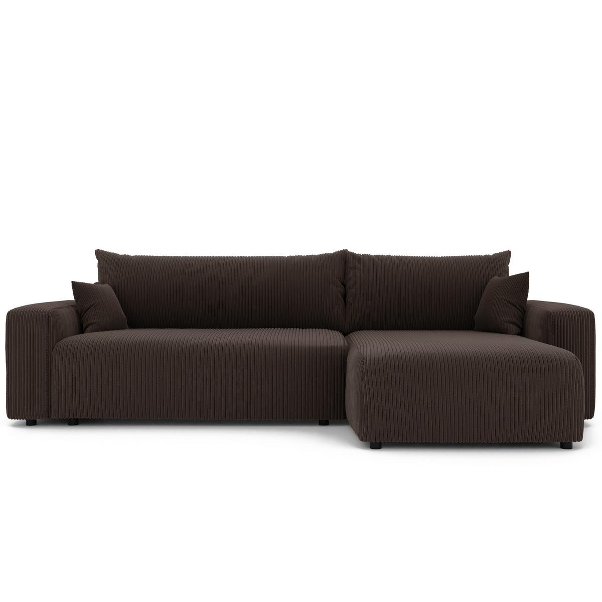 ECKSOFA mit Schlaffunktion und Bettkasten, Braun - Braun, Holzwerkstoff/Textil (145/278cm) - Idohome