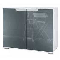 KOMMODE Sylt Grau Hochglanz - Grau, Holzwerkstoff (92.5/75.5/35cm) - Vladon