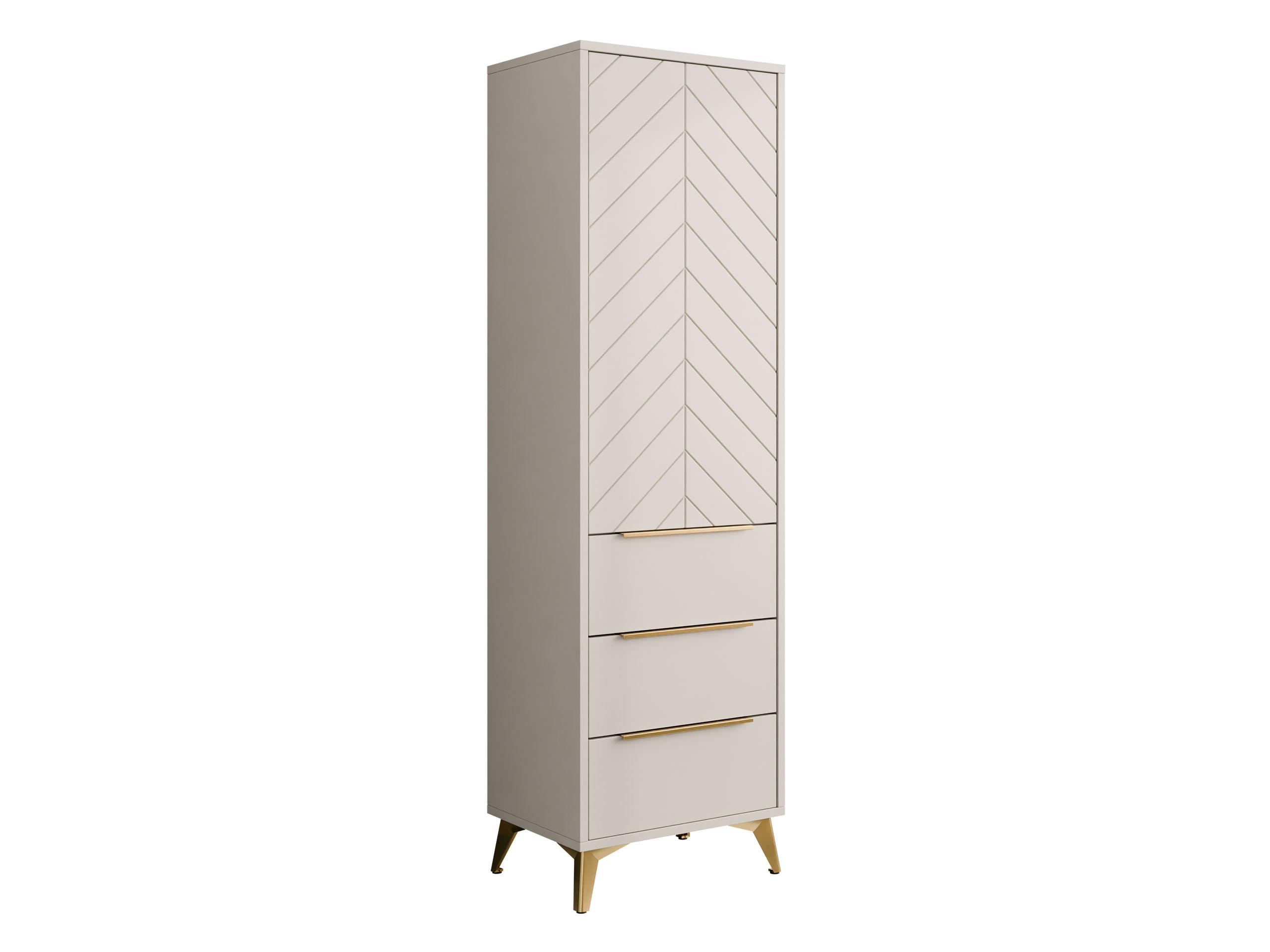 KLEIDERSCHRANK Xylix 1D3SZ - Beige/Goldfarben, Holzwerkstoff/Metall (54/180/40cm) - MIRJAN24