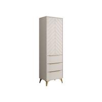 KLEIDERSCHRANK Xylix 1D3SZ - Beige/Goldfarben, Holzwerkstoff/Metall (54/180/40cm) - MIRJAN24