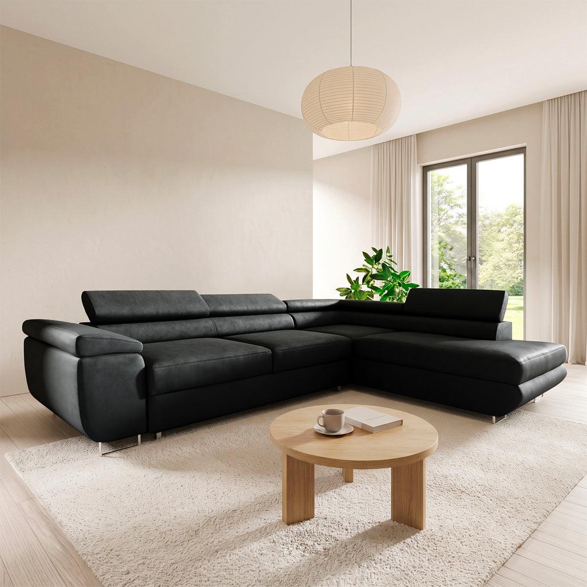 ECKSOFA Lyam 4 Sitzplätze Schwarz - Schwarz, Textil (271/201cm) - Petits-meubles