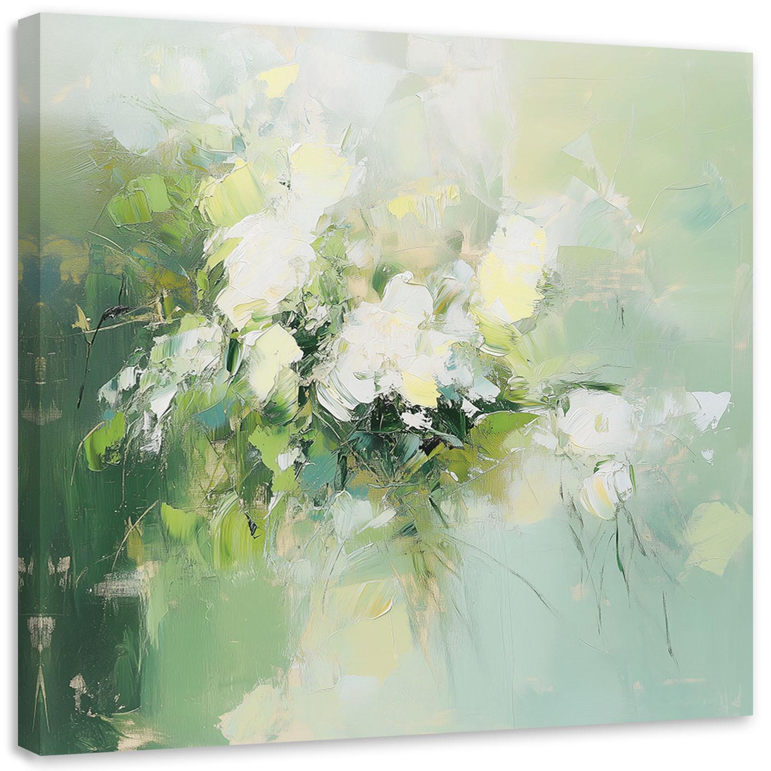 LEINWANDBILD Pastellgrüne Abstraktion 30x30cm - Grün, Textil (30/30cm) - Feeby
