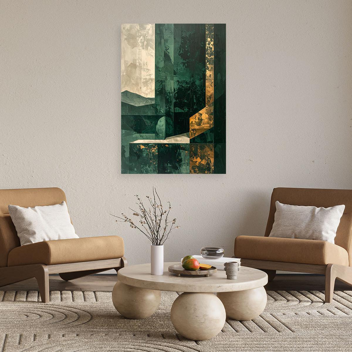 LEINWANDBILD Abstraktion 30x45cm - Grün, Textil (30/45cm) - Feeby
