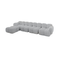 ECKSOFA modulares Sofa Links Miko-L3 390x205x75 Grau Cord - Anthrazit/Schwarz, Holzwerkstoff/Kunststoff (390/205cm) - ALTDECOR